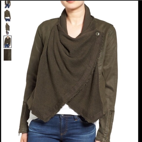 Veste Moto Free People Drape Front - Olive - Taille 4 - Occasion TBE